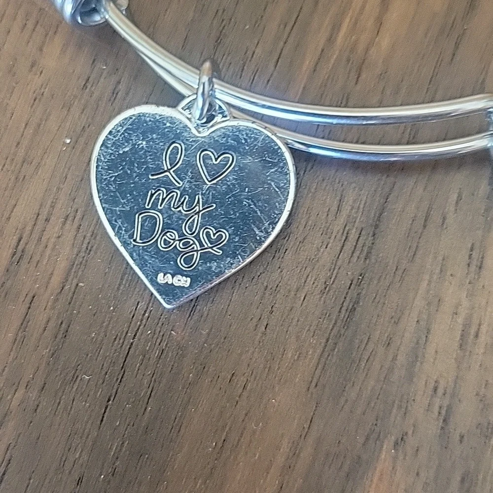 I Love My Dog Charm Bangle Bracelet